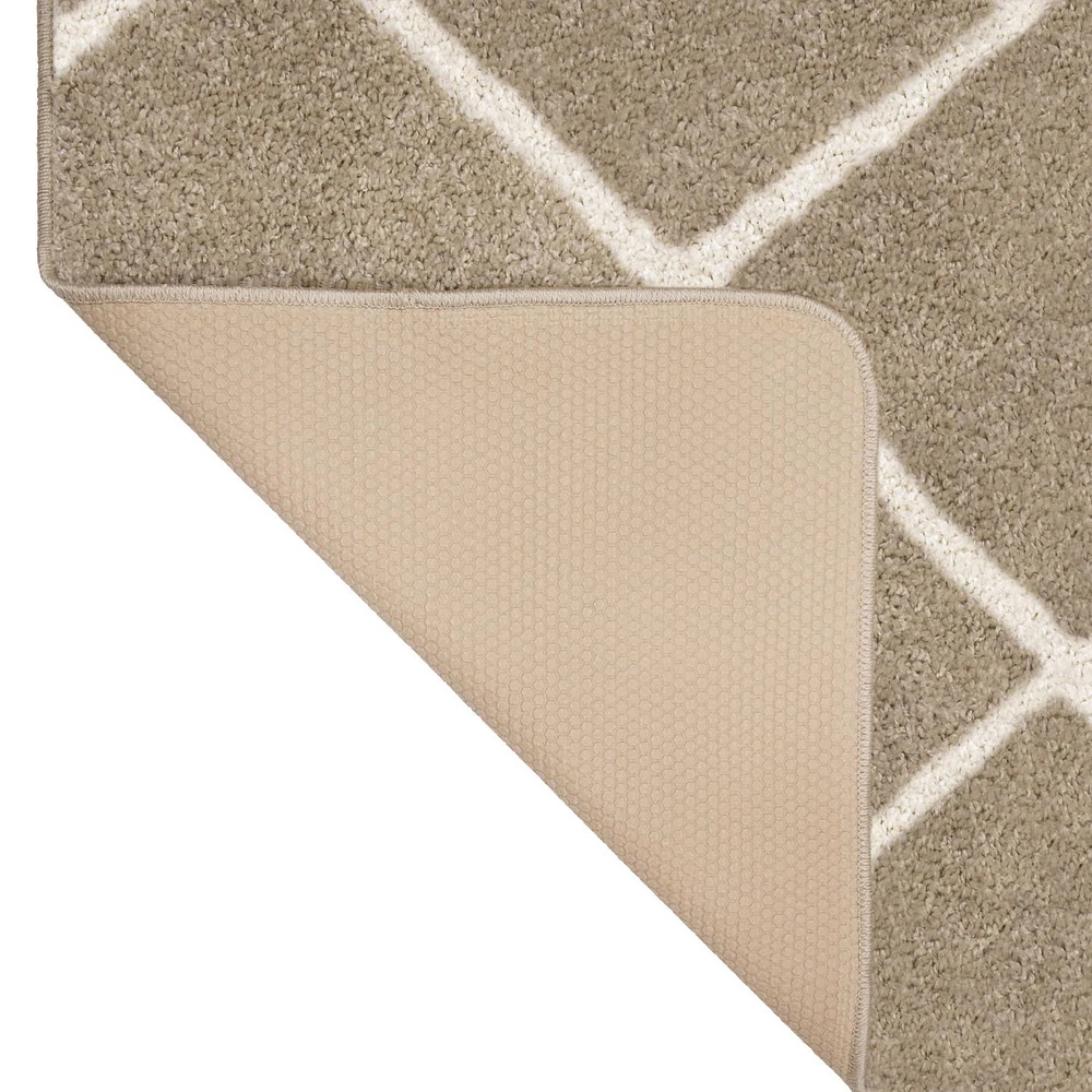 MAINSTAYS 48"x66" Beige and White Tufted Sanborn Shag Rug