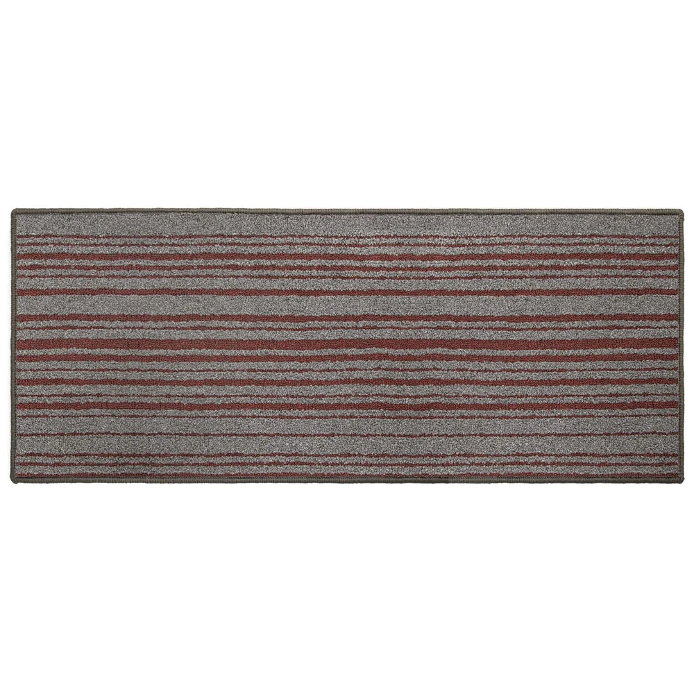 MAINSTAYS 24"x60" Rectangular Grey and Red Tufted Floor Mat