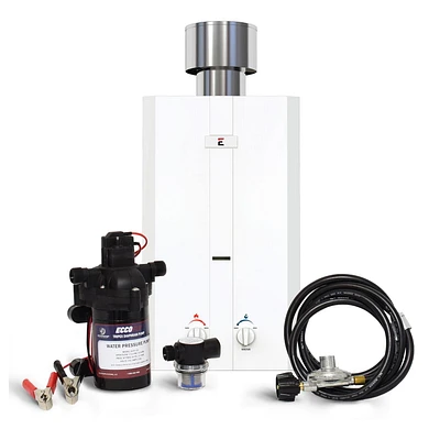 Eccotemp L10 3.0 GPM Portable Outdoor Water Heater w/  EccoFlo Diaphragm 12V Pump & Strainer