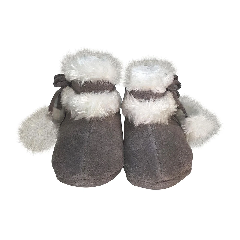 Rose et Chocolat Baby MoccasinZ Boot Pom Pom