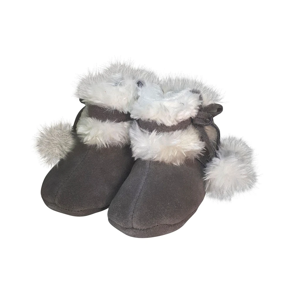 Rose et Chocolat Baby MoccasinZ Boot Pom Pom