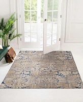 Outdoor Washable Ocala Navy & Sand 5' x 7' Area Rug