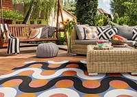 Outdoor Washable Jupiter Orange & Pink 7' x 9' Area Rug