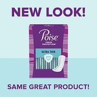 Poise Ultra Thin Incontinence Pads for Women, 3 Drop, Light Absorbency, Regular, 28Ct, 28 Count