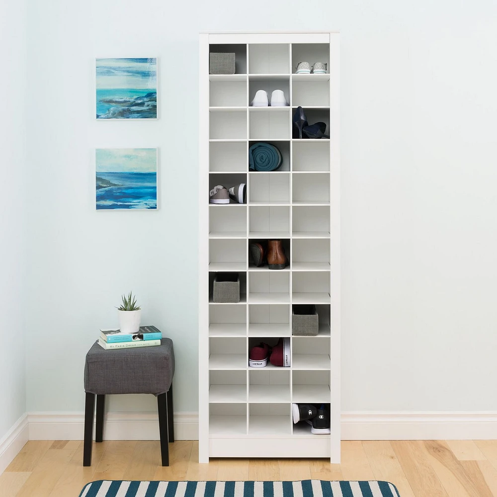 Prepac Space-Saving White Shoe Storage Cabinet