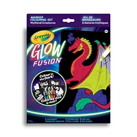 Crayola Glow Fusion Marker Colouring Set - Mythical Creatures, Glow Colouring Set