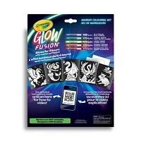 Crayola Glow Fusion Marker Colouring Set - Mythical Creatures, Glow Colouring Set