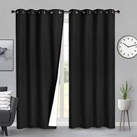 Safdie & Co. Curtain Woven Room Darkening 54X84L Black Brick