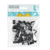 Pen+Gear Binder Clips, 40 pieces, 15 mm