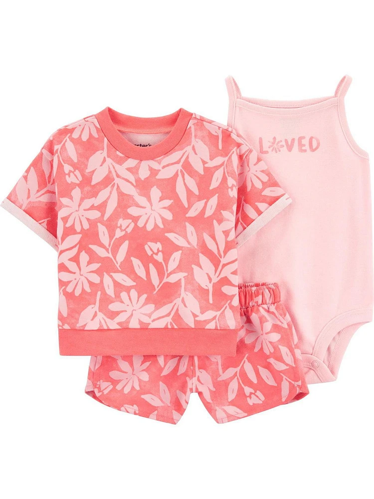 Carter's Child of Mine IG Outfit Set - Pink Palms