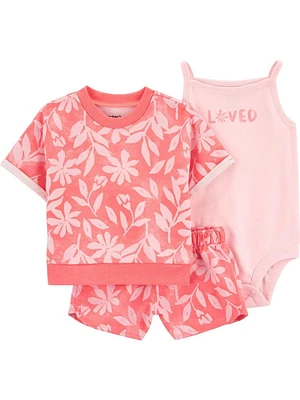 Carter's Child of Mine IG Outfit Set - Pink Palms