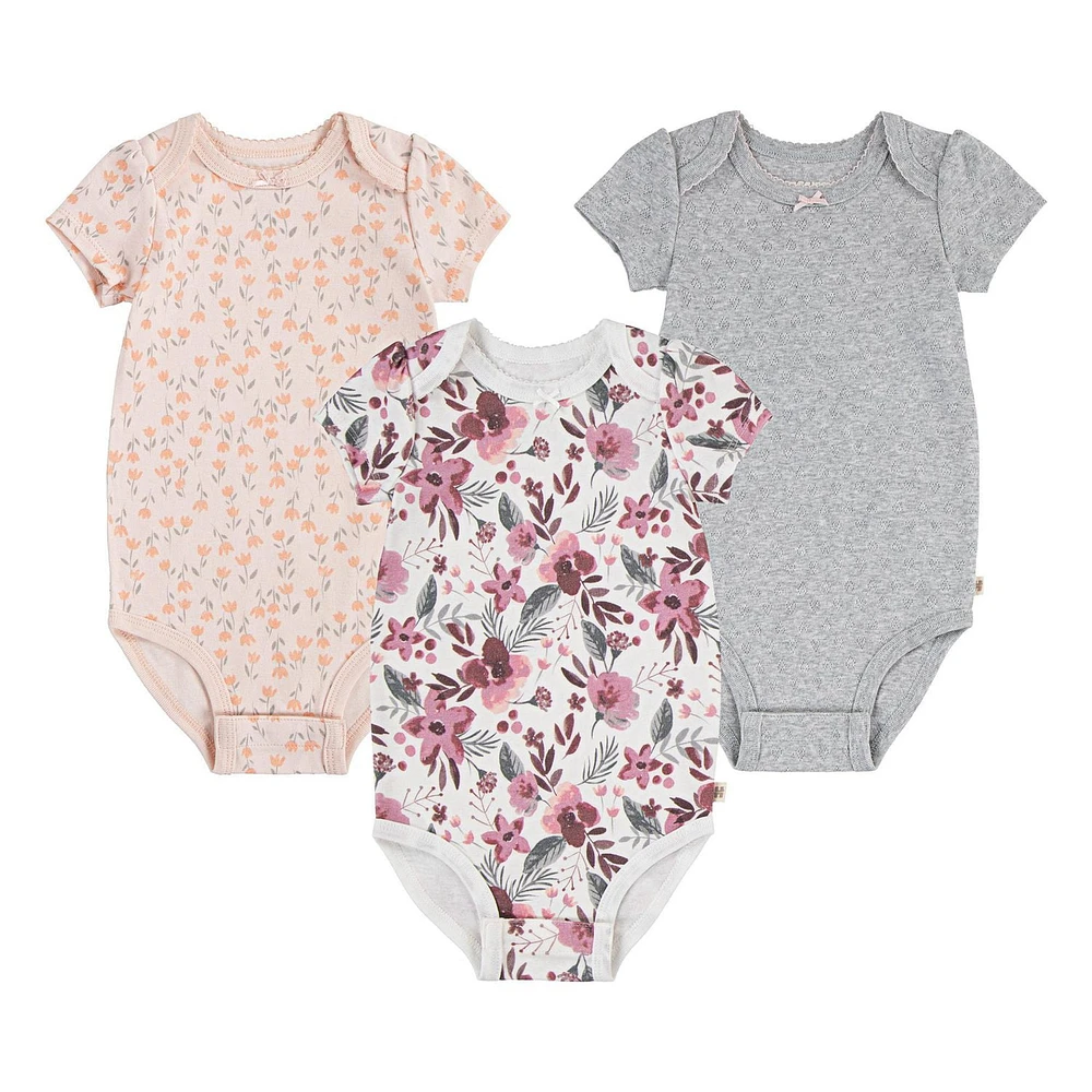 Huggies® Short Sleeve Organic Bodysuits 3-Pack