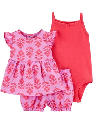 Carter's Child of Mine IG 3pc Set - Pink Orange Flower