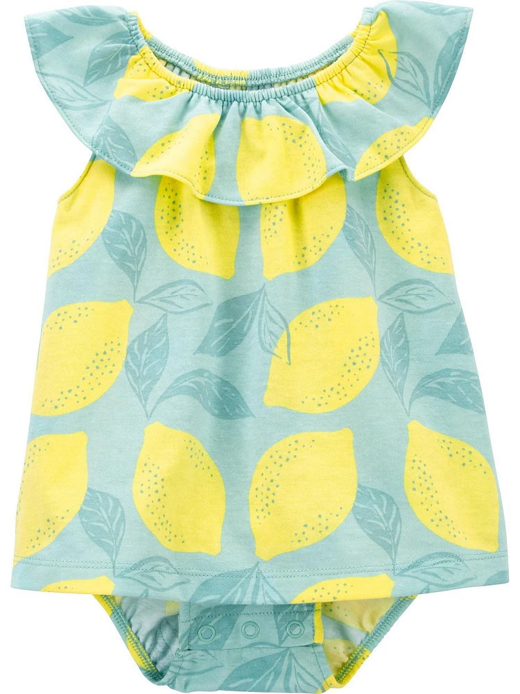 Ensemble de robe 1 pièce Carter's Child of Mine IG - Citron bleu