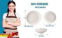 Safdie & Co. Capri Stoneware Dinnerware 12PC Set White