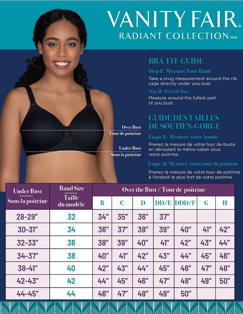 Radiant by Vanity Fair - Soutien-gorge à armatures lissant pour le dos pour femme