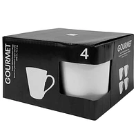 Safdie & Co. Gourmet Porcelain Bullet Mugs 370ML 4PC Set Super White