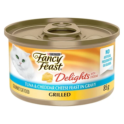 Fancy Feast Delights Grilled Tuna & Cheddar Cheese in Gravy, Wet Cat Food 85g, 85g