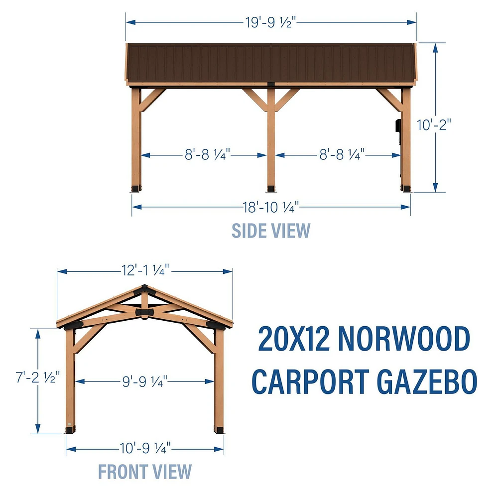 Backyard Discovery 20' x 12' Norwood Cedar Gazebo