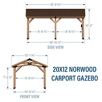 Backyard Discovery 20' x 12' Norwood Cedar Gazebo