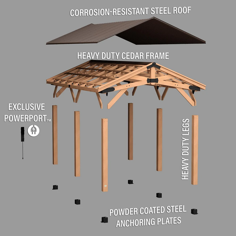 Backyard Discovery 20' x 12' Norwood Cedar Gazebo