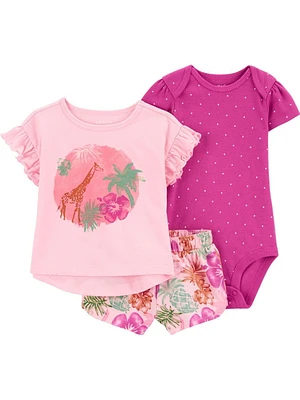 Carter's Child of Mine Baby Girls' 3 Piece Set - Pink Giraffe