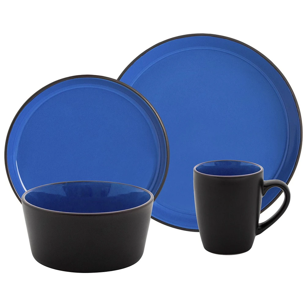 Safdie & Co. Blue Saphire Stoneware Dinnerware 16PC Set