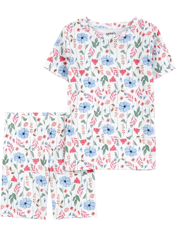 Carter's Child of Mine 4pc PJ - Blue Floral Bird