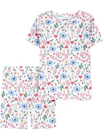 Carter's Child of Mine 4pc PJ - Blue Floral Bird