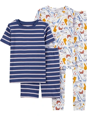 Carter's Child of Mine 4pc PJ - Sports and Stripes