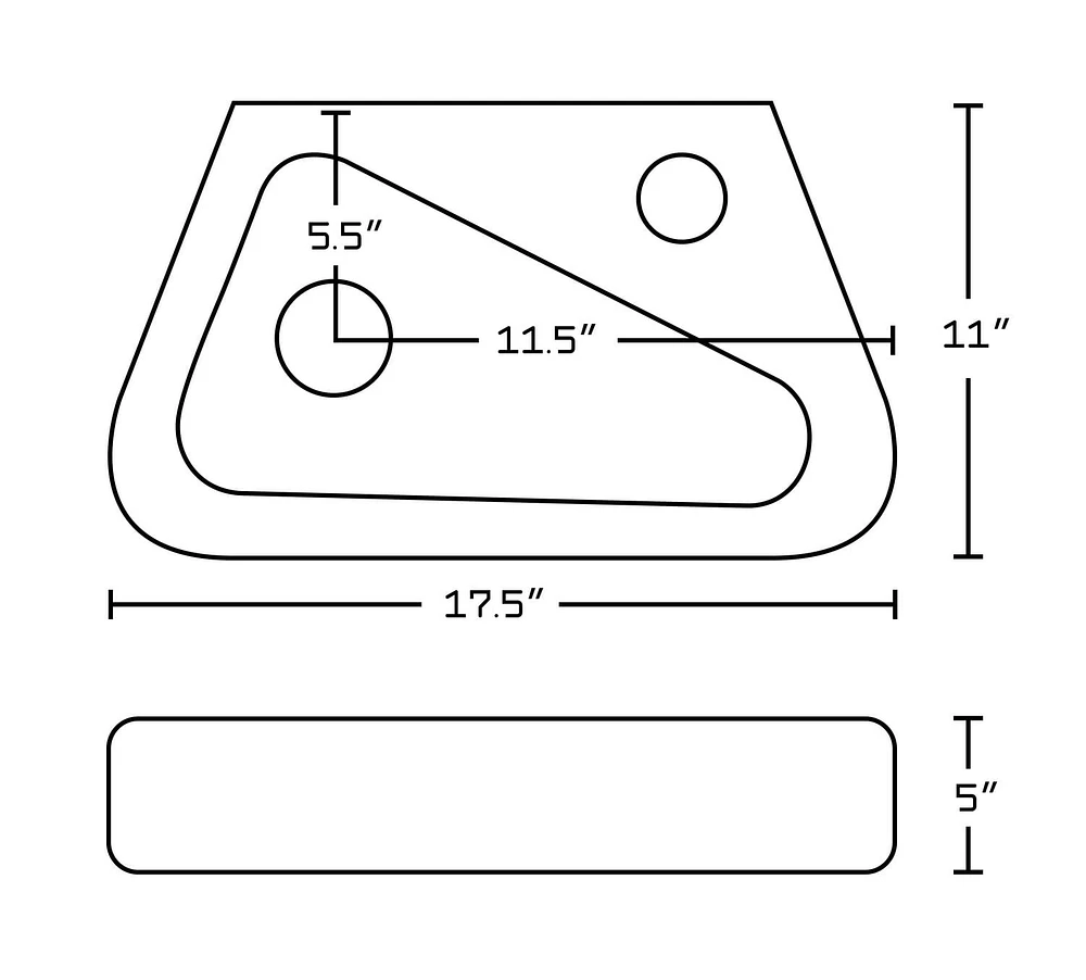 American Imaginations -in. W Wall Mount White Bathroom Vessel Sink Set For 1 Hole Right Faucet AI