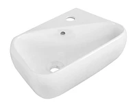 American Imaginations -in. W Wall Mount White Bathroom Vessel Sink Set For 1 Hole Right Faucet AI