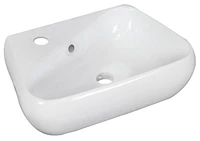 American Imaginations -in. W Wall Mount White Bathroom Vessel Sink Set For 1 Hole Left Faucet AI