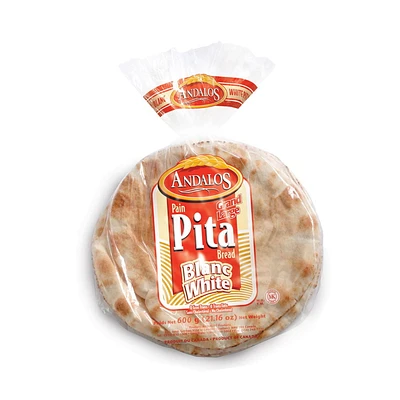 Andalos White Pita Bread, Large size white pita pocket