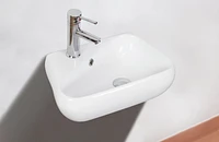 American Imaginations -in. W Wall Mount White Bathroom Vessel Sink Set For 1 Hole Left Faucet AI