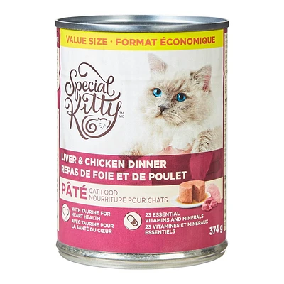 Special Kitty Liver & Chicken Dinner cat food, 374 g