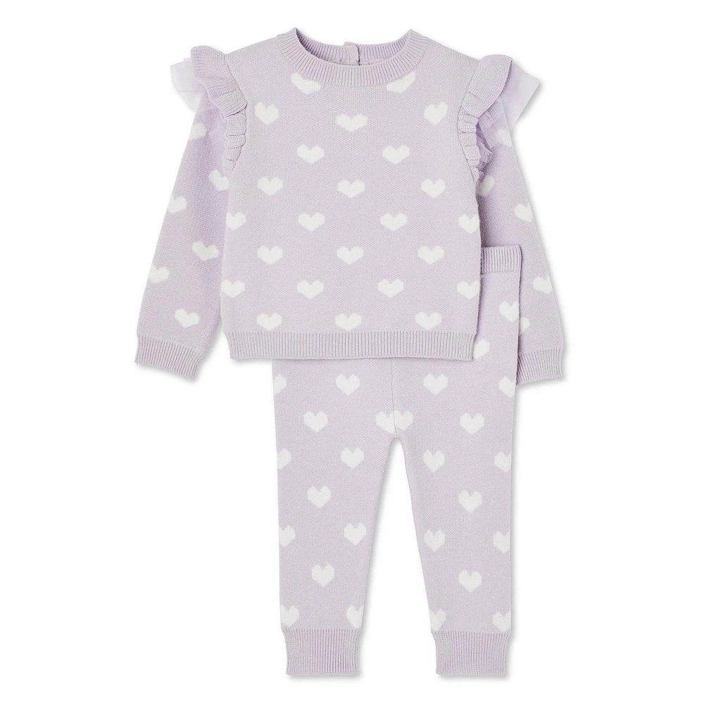 George Baby Girls' Sweater 2-Piece Set, Sizes 0-24 months