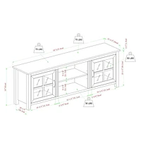 70" Glass Door TV Console - Birch