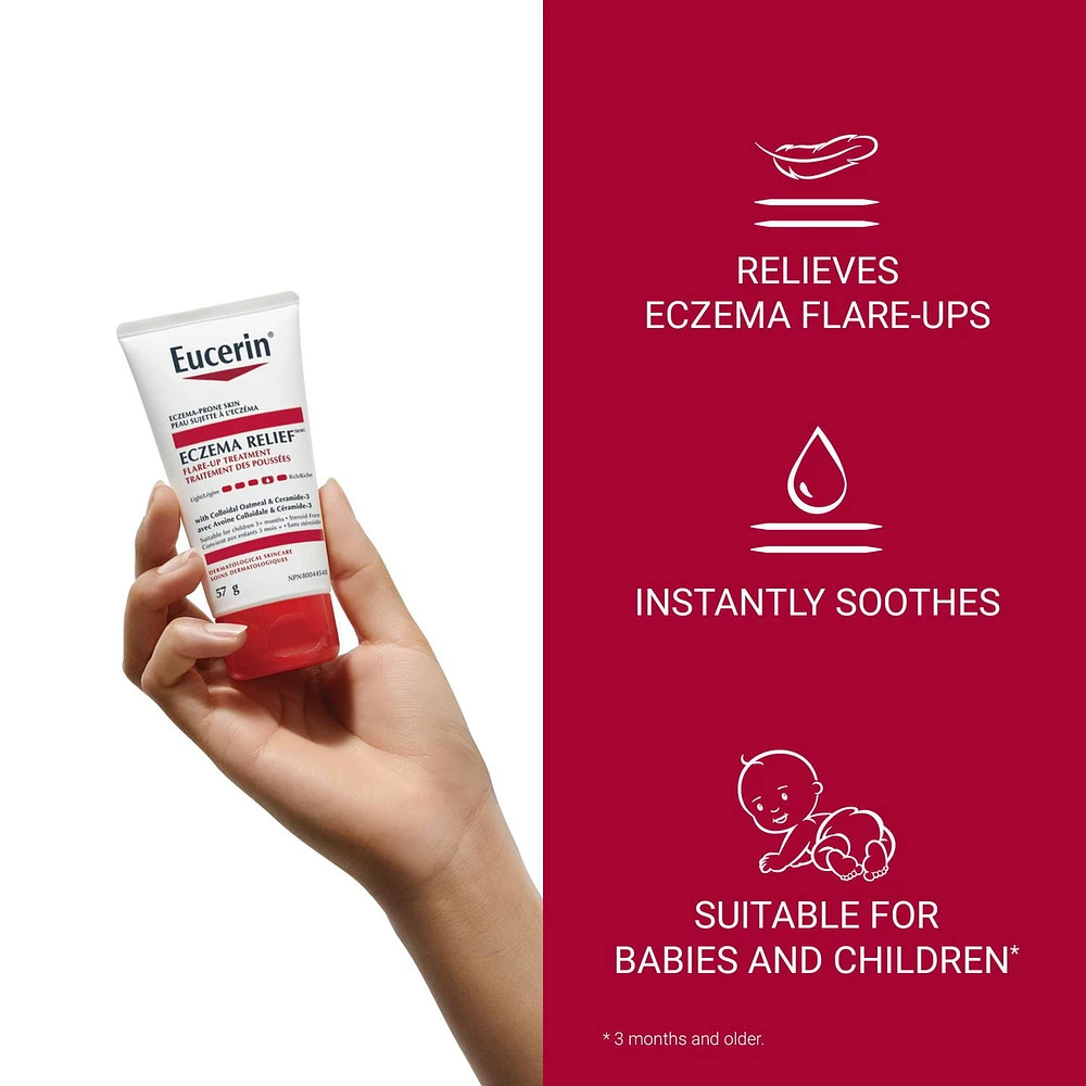 Traitement des poussées Eczema Relief d’Eucerin pour visage et corps sujette à l'eczéma, 57g 57g