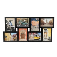 Hometrends 4x6 8-Opening Linear Gallery Collage Picture Frame, Black, 8 Opening Collage Black