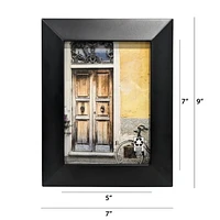 Hometrends 5x7 Wide Beveled Tabletop Picture Frame, Black, 5x7 Bevel Black Frame