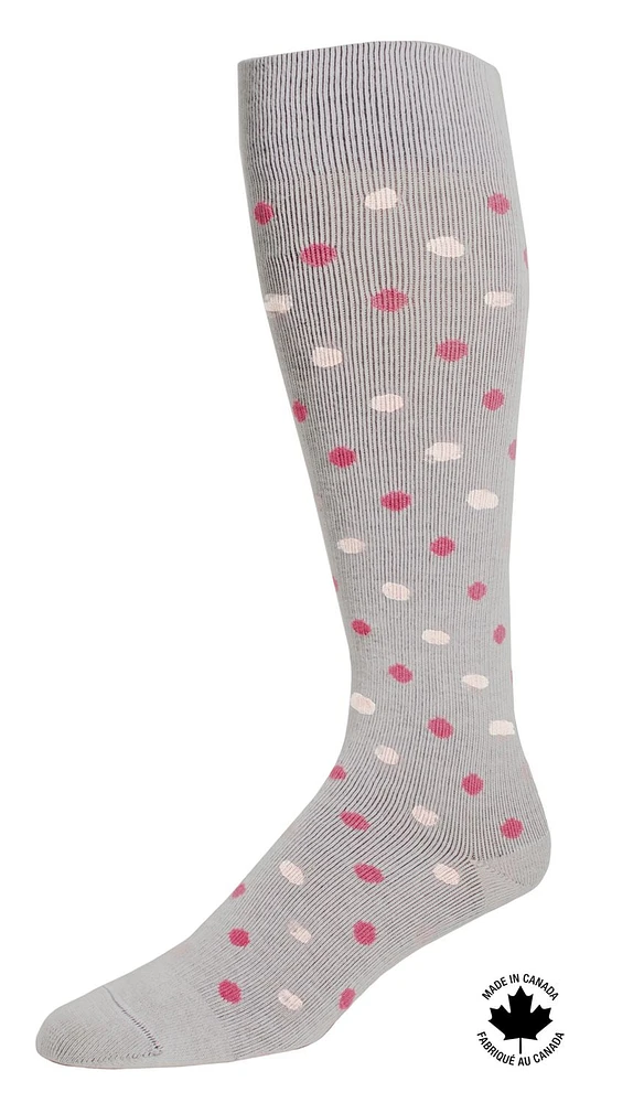 Bas de compression Paramedic à pois pour femme, 15-20 mmHg - Medium Bas de compression Paramedic élégants à pois, jusqu'au genou, pour femmes, 15-20 mmHg