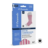 Paramedic Fashion Compression Socks 15-20 mmHg Women Stripes (1 Pair) - Large, Stylish Knee-High Striped Paramedic Compression Socks for Women, 15-20mmHg