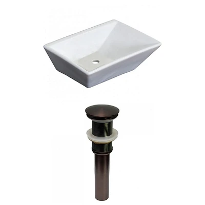 American Imaginations -in. W Above Counter Bathroom Vessel Sink Set For Wall Mount Drilling AI