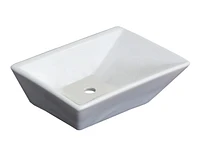 American Imaginations -in. W Above Counter Bathroom Vessel Sink Set For Wall Mount Drilling AI