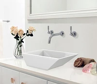 American Imaginations -in. W Above Counter Bathroom Vessel Sink Set For Wall Mount Drilling AI