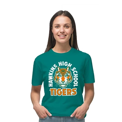 Stranger Things T-shirt à manches courtes Hawkins Tigers pour femme