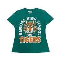 Stranger Things T-shirt à manches courtes Hawkins Tigers pour femme