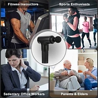 Workout Recover Handheld Percussion Deep Tissue Massage Gun in Black