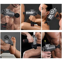 Oumilen Massage Gun 20 Speed Level Deep Tissue Percussion for Deep Relaxation, Cordless Handheld Electric Body Massage Device for Neck, Back, Muscle & 6 Heads Included